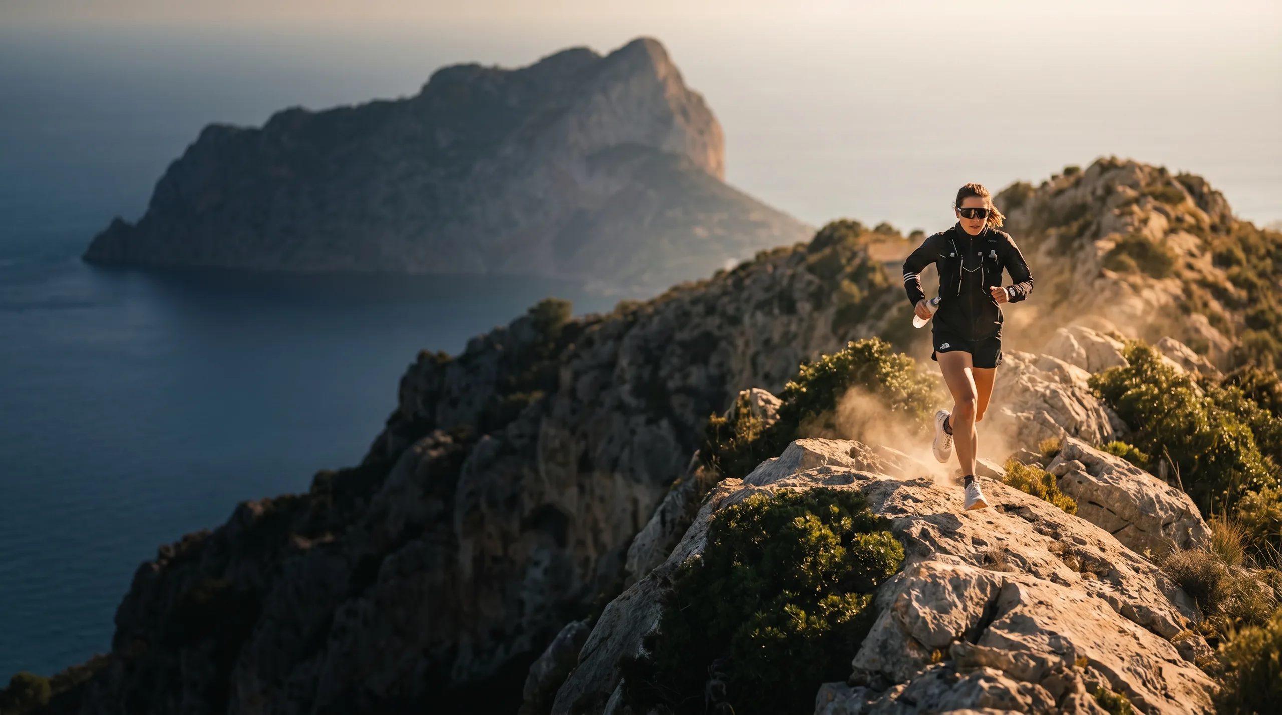 A runner on a Costa Blanca coastal mountain trail